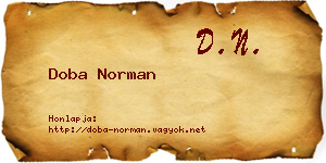 Doba Norman névjegykártya